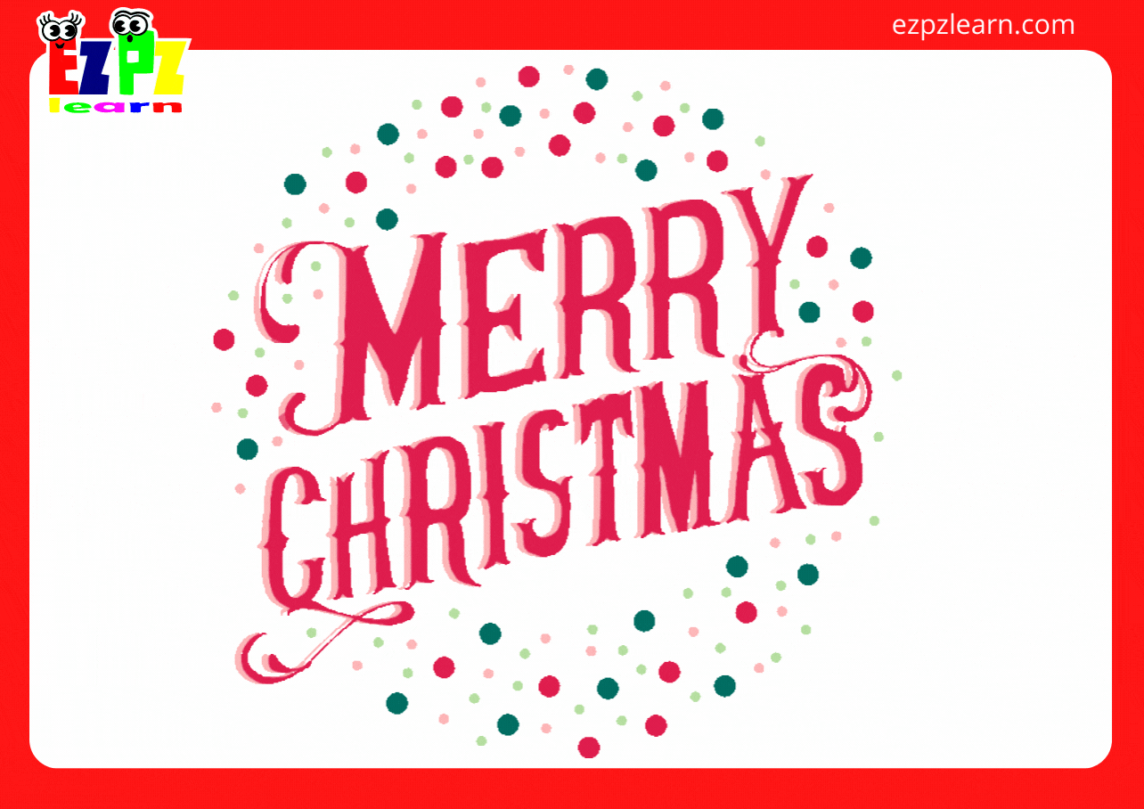 Christmas Animated Flashcards Use Online Includes the vocabulary words: Santa, gingerbread man, candles, bauble, bell, candy cane, elf, holly, presents, reindeer, card, sleigh, stocking, snowman and wreath